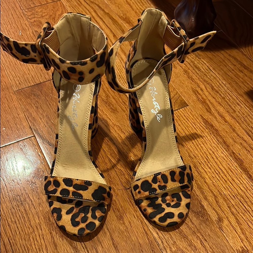 Herstyle Brown and Black High Heeled Sandals